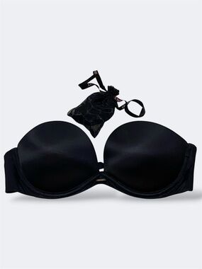Black Very Sexy Multi Way Push-Up Bra - Convertible Strapless with Straps 34C